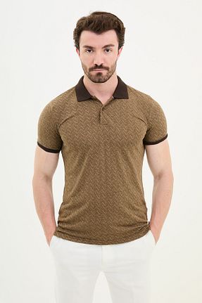 تیشرت قهوه ای مردانه اسلیم فیت Mcr - کد 834253761