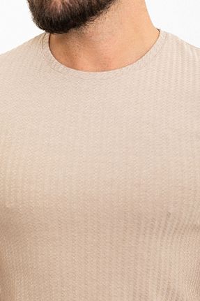 تیشرت بژ مردانه اسلیم فیت Mcr - کد 696010280