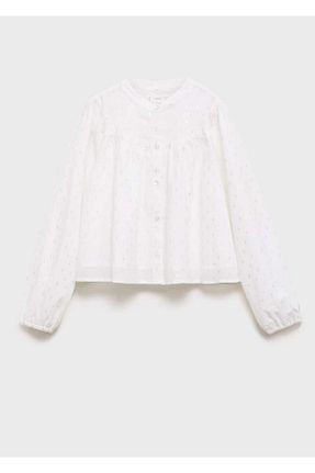 بلوز سفید بچه گانه ساده MANGO Kids - کد 870405349