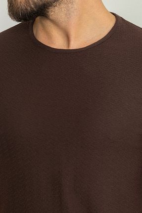 تیشرت قهوه ای مردانه اسلیم فیت Mcr - کد 755396253