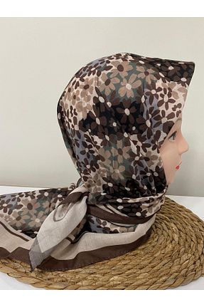 روسری قهوه ای پنبه ای Şehr i sultan - کد 870777089