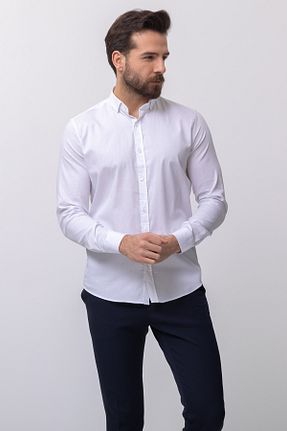 پیراهن سفید مردانه اسلیم فیت Mcr - کد 58710391