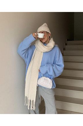 شال گردن بژ زنانه اکریلیک Histakı - کد 870414768