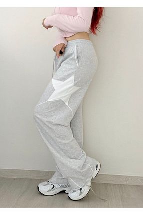 شلوار کرمگن طوسی زنانه اورسایز EDVESS - کد 868012970
