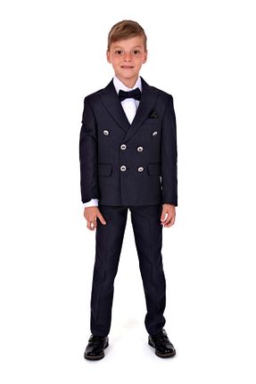 کت و شلوار سرمه ای بچه گانه یقه کتی Mnk Baby&Kids - کد 829983929