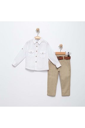 ست بالاتنه و پائین تنه سفید بچه گانه بافتنی Mnk Baby&Kids - کد 864435411