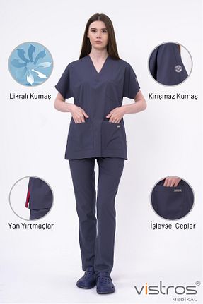 لباس کار طوسی Vistros Medikal - کد 864656218