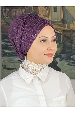 روسری بنفش شیفون BUTİKAMBAR - کد 870500141