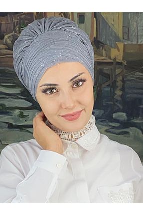 روسری طوسی شیفون BUTİKAMBAR - کد 870501809
