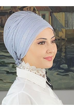 روسری طوسی شیفون BUTİKAMBAR - کد 870772923