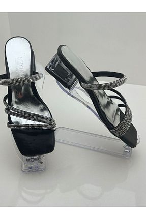 دمپائی مشکی زنانه چرم مصنوعی GİRGÖR - کد 870509156