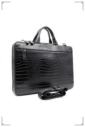 کیف لپ تاپ و مدارک مشکی زنانه چرم خالص Derimo Leather - کد 870507513