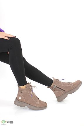 بوت / نیم بوت قهوه ای زنانه چرم خالص Mammamia - کد 870531785