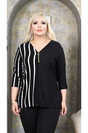 بلوز سایز بزرگ مشکی زنانه سایز بزرگ garajmood - کد 870524940