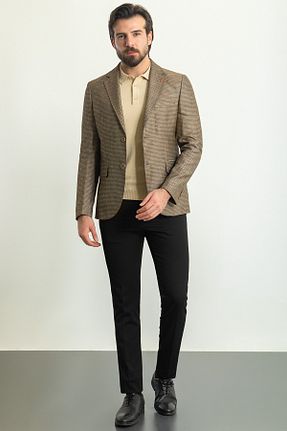 کت قهوه ای مردانه اسلیم فیت Mcr - کد 687534515