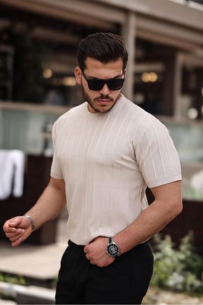 تیشرت بژ مردانه رگولار Miron - کد 832116801