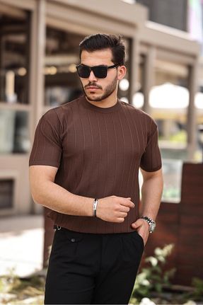 تیشرت قهوه ای مردانه رگولار Miron - کد 832116824