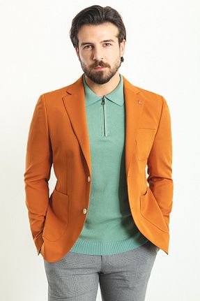 کت نارنجی مردانه اسلیم فیت Mcr - کد 687534239