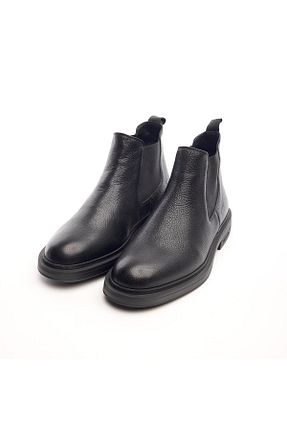 بوت / نیم بوت مشکی مردانه چرم خالص Derinet - کد 870552935