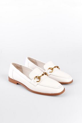 کفش لوفر سفید زنانه چرم خالص Capone Outfitters - کد 859666121