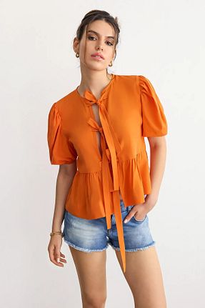 بلوز نارنجی زنانه ساده Hiccup - کد 928634400