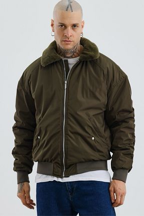 کاپشن خاکی مردانه رگولار MADZEYMODA - کد 871069214