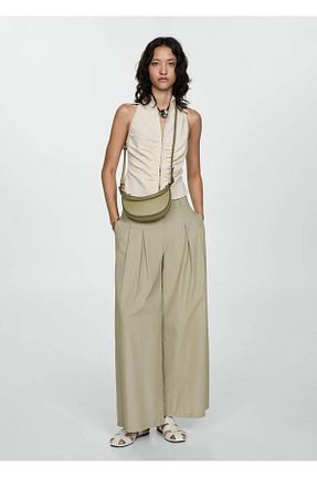 تیشرت نباتی زنانه اسلیم فیت MANGO - کد 870630796