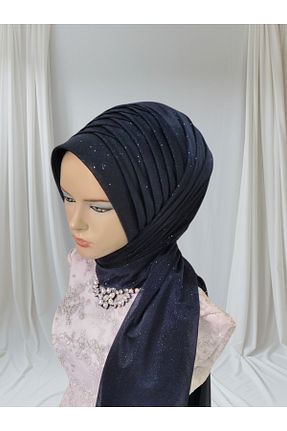 شال سرمه ای زنانه پنبه پلی استر NurAy - کد 870627479
