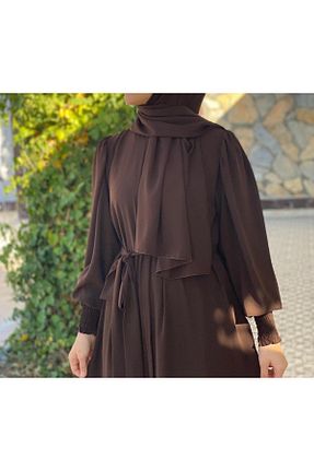 کلاه و ابایا قهوه ای زنانه پنبه پلی استر NAKŞİDİL - کد 870781693