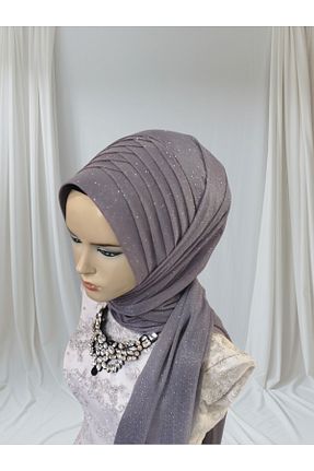 شال طوسی زنانه پنبه پلی استر NurAy - کد 870779854