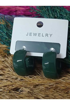 گوشواره جواهر سبز حلقه mos&more - کد 870645959