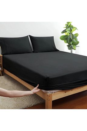 ست ملحفه دونفره مشکی پنبه ای Shopyteks - کد 870657608