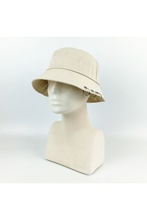 کلاه بژ زنانه پنبه ای Woody - کد 756001860