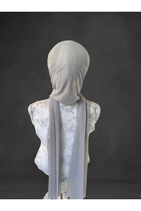 شال طوسی زنانه پنبه پلی استر NurAy - کد 870792028