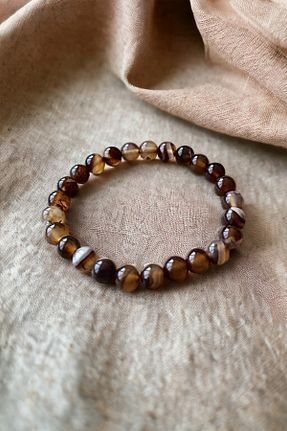 دستبند جواهر قهوه ای زنانه سنگ طبیعی MGA DOĞAL TAŞ - کد 826369423