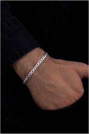 دستبند نقره مردانه 925 عیار zyc - کد 870695216
