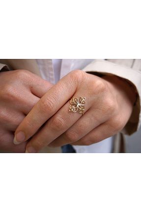 انگشتر طلا طلائی زنانه 14 عیار Onseva Kuyumculuk - کد 870539375