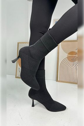 بوت / نیم بوت مشکی زنانه تریکو İmerShoes - کد 772208662