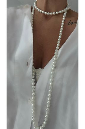 گردنبند مروارید سفید Vi store - کد 870753392
