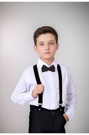 پیراهن مشکی بچه گانه یقه مردانه Delfini kids - کد 871446005