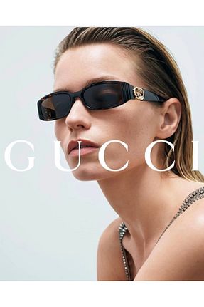 عینک آفتابی طوسی زنانه UV400 Gucci - کد 870815285