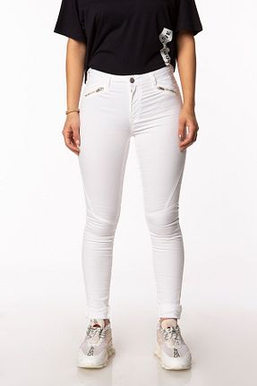 شلوار جین سفید زنانه پاچه تنگ Vigoss Jeans - کد 73221645