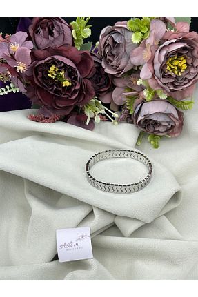 دستبند استیل (فولاد) طوسی زنانه استیل (فولاد) AWDOY - کد 870831565