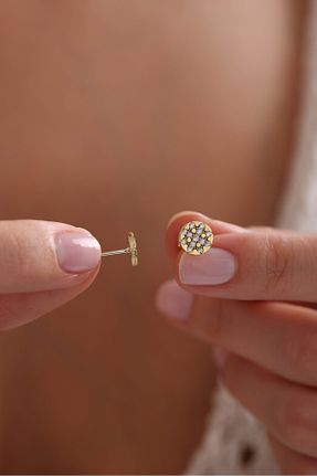 گوشواره نقره طلائی زنانه 925 عیار NEREZE - کد 863461176