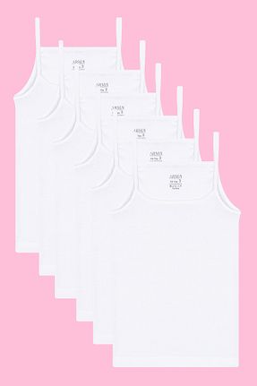 رکابی سفید بچه گانه یقه مربعی Arma Yıldız - کد 270887532