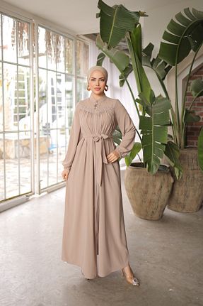 کلاه و ابایا بژ زنانه پنبه ای Nissra - کد 771504516
