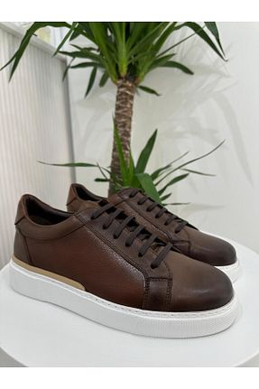 کفش کژوال قهوه ای مردانه چرم خالص Klay Shoes - کد 870926178