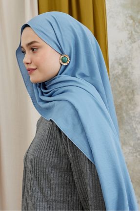 شال آبی زنانه پنبه ای Modakaşmir - کد 870854641