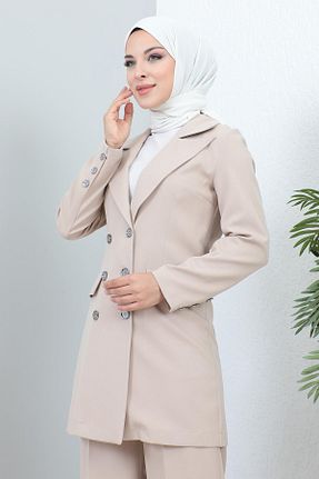 ست بالاتنه و پائین تنه حجاب بژ زنانه رگولار ModaMihram - کد 782360688