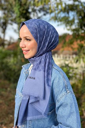 شال آبی زنانه پلی استر Aker - کد 870880645